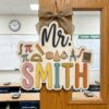 Personalized Teacher Door Signs, Math Classroom Custom Name Door Hanger, Back To School Decor, Welcome Sign, Appreciation Gift, Classroom Decoration - Style 9