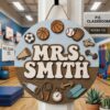 Personalized Teacher Door Signs, Pe Class Custom Name Door Hanger, Back To School Decor, Welcome Sign, Appreciation Gift, Classroom Decoration - Style 3