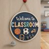 Personalized Teacher Door Signs, Pe Class Custom Name Door Hanger, Back To School Decor, Welcome Sign, Appreciation Gift, Classroom Decoration - Style 6
