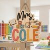 Personalized Teacher Door Signs Preschool Classroom Custom Name Door Hanger Back To School Decor Welcome Sign Appreciation Gift Classroom Decoration - Style 2