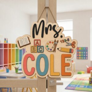 Personalized Teacher Door Signs Preschool Classroom Custom Name Door Hanger Back To School Decor Welcome Sign Appreciation Gift Classroom Decoration - Style 2