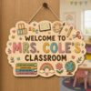 Personalized Teacher Door Signs Preschool Classroom Custom Name Door Hanger Back To School Decor Welcome Sign Appreciation Gift Classroom Decoration - Style 6