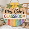 Personalized Teacher Door Signs Preschool Classroom Custom Name Door Hanger Back To School Decor Welcome Sign Appreciation Gift Classroom Decoration - Style 7