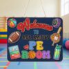 Personalized Teacher Name Wood Sign, Custom Sports Classroom Door Sign, Wooden Wall Plaque, Teacher Appreciation Back To School Gift - Style 1
