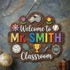 Personalized Teacher Name Wood Sign, Custom Sports Classroom Door Sign, Wooden Wall Plaque, Teacher Appreciation Back To School Gift - Style 5