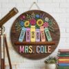 Personalized Welcome Classroom Door Sign, Custom Teacher Name Wood Plaque, School Wall Hanging Decor, Back To School Gift, Teacher Appreciation - Style 2