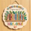 Personalized Welcome Classroom Door Sign, Custom Teacher Name Wood Plaque, School Wall Hanging Decor, Back To School Gift, Teacher Appreciation - Style 7