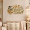Personalized Wildflower Wooden Name Sign For Nursery Custom 3D Layered Floral Wood Name Wall Decor For Baby Girl Room Boho Flower Nursery - View 3