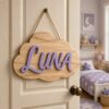 Personalized Wooden Name Sign For Nursery, Baby Shower Gifts, Minimalist Kids Decor, Custom Shaped Wooden Plaque For Baby Room, Newborn Keepsake - Style 4