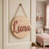 Personalized Wooden Name Sign For Nursery, Baby Shower Gifts, Minimalist Kids Decor, Custom Shaped Wooden Plaque For Baby Room, Newborn Keepsake - Style 5