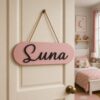 Personalized Wooden Name Sign For Nursery, Baby Shower Gifts, Minimalist Kids Decor, Custom Shaped Wooden Plaque For Baby Room, Newborn Keepsake - Style 6