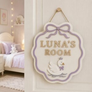 Personalized Wooden Name Sign For Nursery, Baby Shower Gifts, Newborn Keepsake, Animal Girls Decor, Custom Wooden Plaque For Kids Room Wall Art Gifts - Style 1