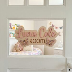 Personalized Wooden Name Sign For Nursery, Baby Shower Gifts, Newborn Keepsake, Animal Kids Decor, Custom Wooden Name Plaque For Baby Room Wall Art - Style 2