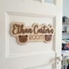 Personalized Wooden Name Sign For Nursery, Baby Shower Gifts, Newborn Keepsake, Animal Kids Decor, Custom Wooden Name Plaque For Baby Room Wall Art - Style 4