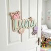 Personalized Wooden Name Sign For Nursery, Baby Shower Gifts, Newborn Keepsake, Animal Nursery Decor, Custom Wooden Name Plaque For Kids Room Wall Art - Style 1