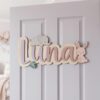 Personalized Wooden Name Sign For Nursery, Baby Shower Gifts, Newborn Keepsake, Animal Nursery Decor, Custom Wooden Name Plaque For Kids Room Wall Art - Style 3