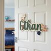 Personalized Wooden Name Sign For Nursery, Baby Shower Gifts, Newborn Keepsake, Animal Nursery Decor, Custom Wooden Name Plaque For Kids Room Wall Art - Style 6