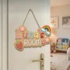 Personalized Wooden Name Sign For Nursery, Baby Shower Gifts, Newborn Keepsake, Baby Bedroom Decor, Custom Kids Room Door Plaque Wall Art - Style 2