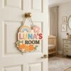 Personalized Wooden Name Sign For Nursery, Baby Shower Gifts, Newborn Keepsake, Baby Bedroom Decor, Custom Kids Room Door Plaque Wall Art - Style 3
