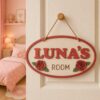 Personalized Wooden Name Sign For Nursery, Baby Shower Gifts, Newborn Keepsake, Custom Baby Room Wall Decor Flower, Door Sign Plaque For Girls Or Boys - Style 2