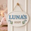 Personalized Wooden Name Sign For Nursery, Baby Shower Gifts, Newborn Keepsake, Custom Baby Room Wall Decor Flower, Door Sign Plaque For Girls Or Boys - Style 5