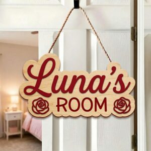 Personalized Wooden Name Sign For Nursery, Baby Shower Gifts, Newborn Keepsake, Cute Accent Nursery Decor, Custom Kids Room Door Plaque Wall Art Gift - Style 2