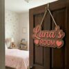 Personalized Wooden Name Sign For Nursery, Baby Shower Gifts, Newborn Keepsake, Cute Accent Nursery Decor, Custom Kids Room Door Plaque Wall Art Gift - Style 3