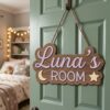 Personalized Wooden Name Sign For Nursery, Baby Shower Gifts, Newborn Keepsake, Cute Accent Nursery Decor, Custom Kids Room Door Plaque Wall Art Gift - Style 6