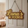 Personalized Wooden Name Sign For Nursery, Baby Shower Gifts, Newborn Keepsake, Cute Accent Nursery Decor, Custom Kids Room Door Plaque Wall Art Gift - Style 8