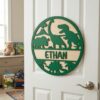 Personalized Wooden Name Sign For Nursery, Baby Shower Gifts, Newborn Keepsake, Dinosaur Name Wall Decor Baby Boy Room Custom Plaque Gift, Door Signs - Style 4