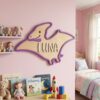 Personalized Wooden Name Sign For Nursery, Baby Shower Gifts, Newborn Keepsake, Dinosaur Name Wall Decor Baby Boy Room Custom Plaque Gift, Door Signs - Style 9