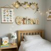 Personalized Wooden Name Sign For Nursery, Baby Shower Gifts, Newborn Keepsake, Dinosaur Wooden Name Letters Wall Decor Kids Room Custom Gift Signs - Style 1