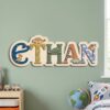 Personalized Wooden Name Sign For Nursery, Baby Shower Gifts, Newborn Keepsake, Dinosaur Wooden Name Letters Wall Decor Kids Room Custom Gift Signs - Style 3
