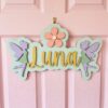 Personalized Wooden Name Sign For Nursery, Baby Shower Gifts, Newborn Keepsake, Fairy Baby Decor, Custom Wooden Name Plaque For Kids Room Wall Art - Style 2