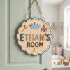 Personalized Wooden Name Sign For Nursery, Baby Shower Gifts, Newborn Keepsake, Fairytale Castle Kids Door Sign, Custom Bedroom Wall Decor Plaque Gifts - Style 2