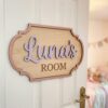 Personalized Wooden Name Sign For Nursery, Baby Shower Gifts, Newborn Keepsake, Minimalist Kids Room Decor, Custom Door Plaque Wall Art For Kids Room - Style 1