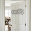Personalized Wooden Name Sign For Nursery, Baby Shower Gifts, Newborn Keepsake, Minimalist Nursery Door Decor, Custom Wooden Name Plaque For Kids Room - Style 2