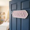 Personalized Wooden Name Sign For Nursery, Baby Shower Gifts, Newborn Keepsake, Minimalist Nursery Door Decor, Custom Wooden Name Plaque For Kids Room - Style 4