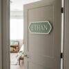 Personalized Wooden Name Sign For Nursery, Baby Shower Gifts, Newborn Keepsake, Minimalist Nursery Door Decor, Custom Wooden Name Plaque For Kids Room - Style 7