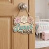 Personalized Wooden Name Sign For Nursery, Baby Shower Gifts, Newborn Keepsake, Pastel Floral Nursery Decor, Custom Kids Room Name Sign Wall Art Gift - Style 3