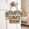 Personalized Wooden Name Sign For Nursery, Baby Shower Gifts, Newborn Keepsake, Pastel Floral Nursery Decor, Custom Kids Room Name Sign Wall Art Gift - Style 5
