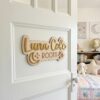 Personalized Wooden Name Sign For Nursery, Baby Shower Gifts, Newborn Keepsake, Sky Theme Nursery Decor, Custom Kids Room Wall Art Plaque For Bedroom - Style 6