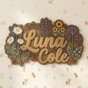 Personalized Wooden Name Sign For Nursery Custom 3D Floral Wall Decor For Baby Girl Room Flower Garden Wood Sign Unique Newborn Baby Gift - Style 1