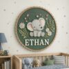 Personalized Wooden Name Sign For Nursery, Custom Elephant Wooden Wall Sign For Kids Room Decor, Baby Shower Gifts - View 3