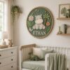 Personalized Wooden Name Sign For Nursery, Custom Hippo Wooden Wall Sign For Kids Room Decor, Baby Shower Gifts - View 2