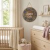 Personalized Wooden Name Sign For Nursery, Custom Name Wall Decor, Bluebell Floral Wood Plaque For Kid Room, Baby Shower Gifts - View 2
