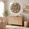 Personalized Wooden Name Sign For Nursery, Custom Name Wall Decor, Blush Magnolia Wood Plaque For Girl Room, Baby Shower Gifts - View 2