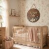 Personalized Wooden Name Sign For Nursery, Custom Name Wall Decor, Botanical Bouquet Wood Plaque For Girl Room, Baby Shower Gifts