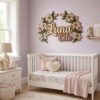Personalized Wooden Name Sign For Nursery, Custom Name Wall Decor, Cream Lily Wooden Wall Sign For Kid Room, Baby Shower Gifts
