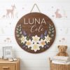 Personalized Wooden Name Sign For Nursery, Custom Name Wall Decor, Daffodil Bouquet Wood Plaque For Kid Room, Baby Shower Gifts - View 3